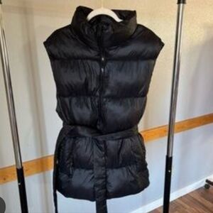 H&M Black belted puffer Vest, Oversized Excellent Condition Xs